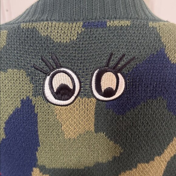 Vilagallo Anthropologie embroidered camo cardigan sweater S Small - Picture 10 of 15